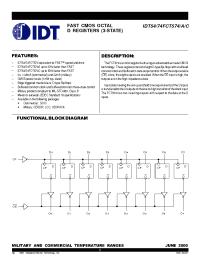 Datasheet IDT54FCT574AEB manufacturer IDT